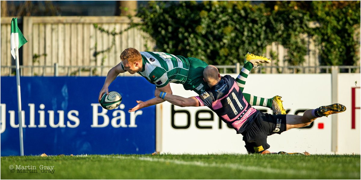 'Rugby in Green and White'... 🟩⬜️ Action pics are fast going out of favour but what's not to like about a flying Anthony Armstrong try during @SevenoaksRFC visit last season... result 28-28 guernseysportphotography.com 📸 @Natleague_rugby #nat2east #rugbyaction #nationalleaguerugby
