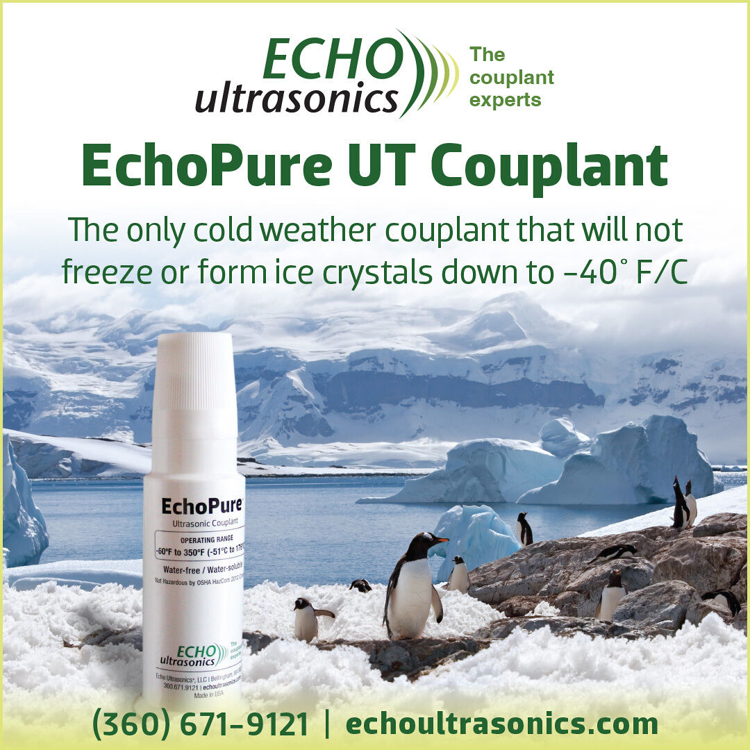 ❄️ Don't let the cold freeze your progress! Introducing EchoPure UT Couplant - your ultimate solution for ultrasonic testing in frigid temperatures.  

To know more visit bit.ly/3K4QIyW 

#OSNDT #NDT #onestopndt #nondestructivetesting #NDTindustry  #OneStopNDT