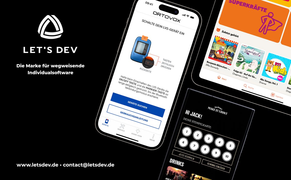 Accento (@accentodev) on Twitter photo Meet our Partner for #Accento2023, <a href="/letsdev/">let's dev GmbH & Co. KG</a>! Thanks for your support. 🤝💪
Let's Dev ist die Marke für wegweisende Individualsoftware. Maßgeschneiderte Lösungen aus einer Hand: UX/UI-Design, App-, Backend-, Web- & Cloud-Entwicklung, Beratung. Get in touch! letsdev.de Meet our Partner for #Accento2023, <a href="/letsdev/">let's dev GmbH & Co. KG</a>! Thanks for your support. 🤝💪
Let's Dev ist die Marke für wegweisende Individualsoftware. Maßgeschneiderte Lösungen aus einer Hand: UX/UI-Design, App-, Backend-, Web- & Cloud-Entwicklung, Beratung. Get in touch! letsdev.de