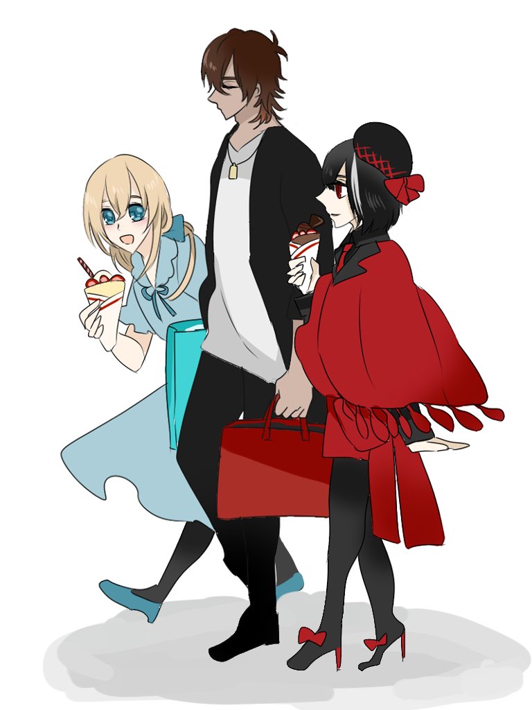 乱藤四郎(刀剣乱舞) 「(現代遠征)乱藤四郎大倶利伽羅京極正宗 」|つばめのイラスト