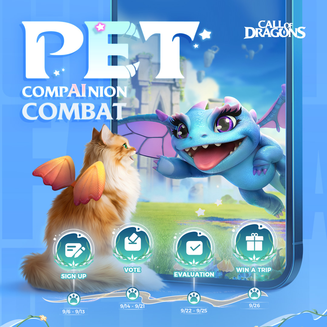 callofdragons's tweet photo. Greetings Lords, we have a new event for you!
Go to https://t.co/uKkuFN5Wcq and find out how to win amazing prizes including a round trip to a special destination🛫
PS: You can also share your art in the comments section below
#Contest #codwarpets https://t.co/CJBtaGnGwI