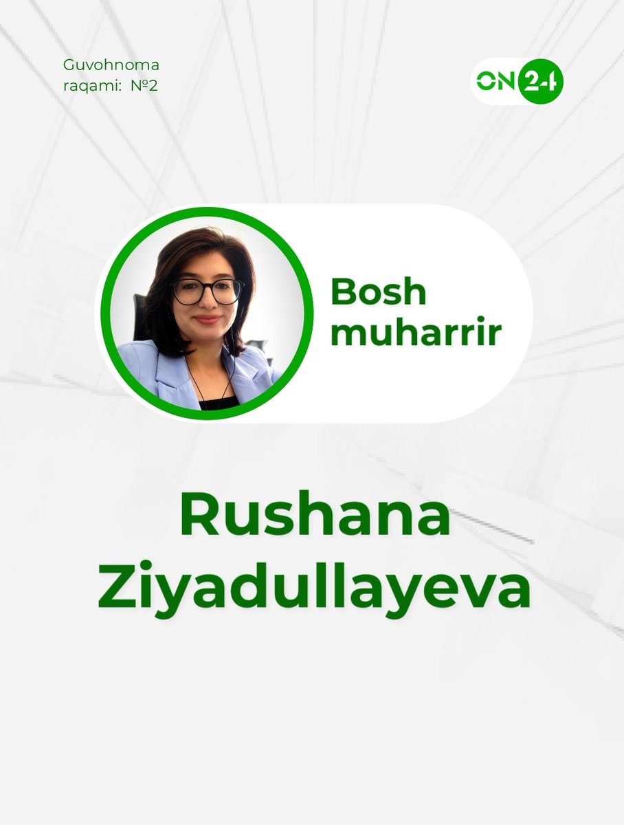 RZiyadullayeva's tweet photo. #muhim #yordam #rt
On24 nomida faoliyat yurituvchi yangi loyihaga qoʻl urdik. Guvohnoma oldik. Menga esa katta masʼuliyat yuklandi Bosh muharrir degan.
Sahifamiz haqida fikr-mulohaza bildirsangiz, boshim osmonga yetadi. https://t.co/7KkiNwk7vx
