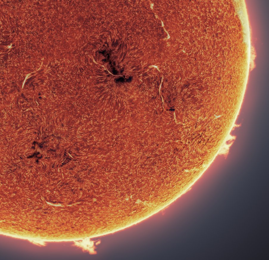 DO NOT try this at home. You could go blind. 

I modified one of my telescopes to be safe for observing the sun, and this is what it captured. This is a section of the sun's chromosphere I captured from my backyard a few days ago. This is part of an much bigger project.