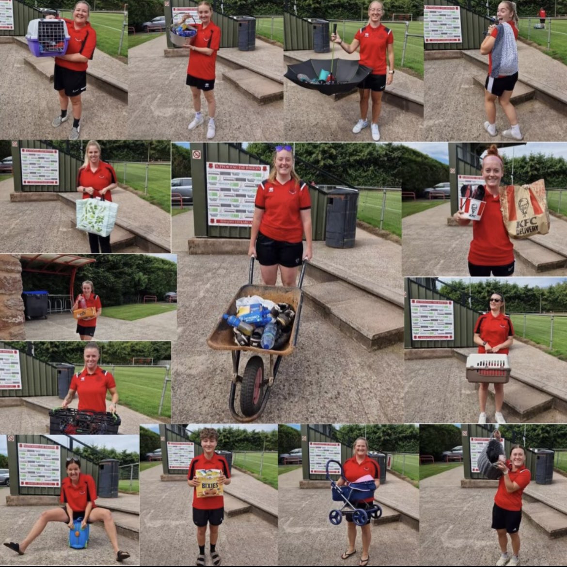 LydeardLadiesFC's tweet photo. 🔴⚫️ Anything but a kit bag for the 1st teams challenge this week 🔴⚫️
Winner 🏆
Hannah with her wheelbarrow 🚜
#MatchdayChallenge #ALLORNOTHING
#BLAFC https://t.co/yLiQFxCa3o