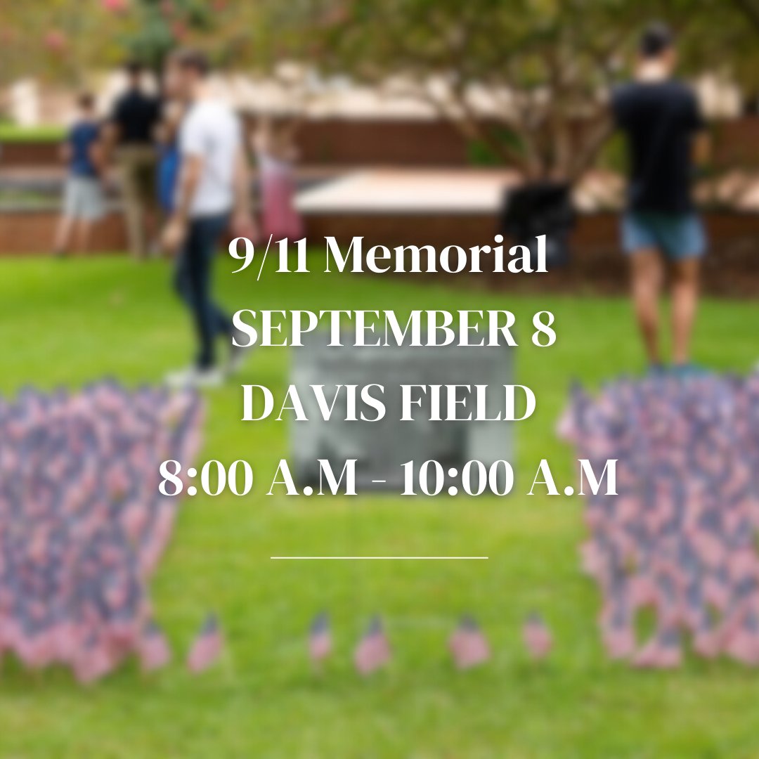SVAUSC's tweet photo. Join us at Davis Field on Sept. 8th at 8 a.m. as we unite with the Veterans' Alumni Council and ROTC to commemorate the lives lost on Sept. 11, 2001. Let's unite in placing flags and pay our respects. 🇺🇸 #NeverForget911 #RemembranceEvent #HonoringHeroes https://t.co/uQI1oYk02g