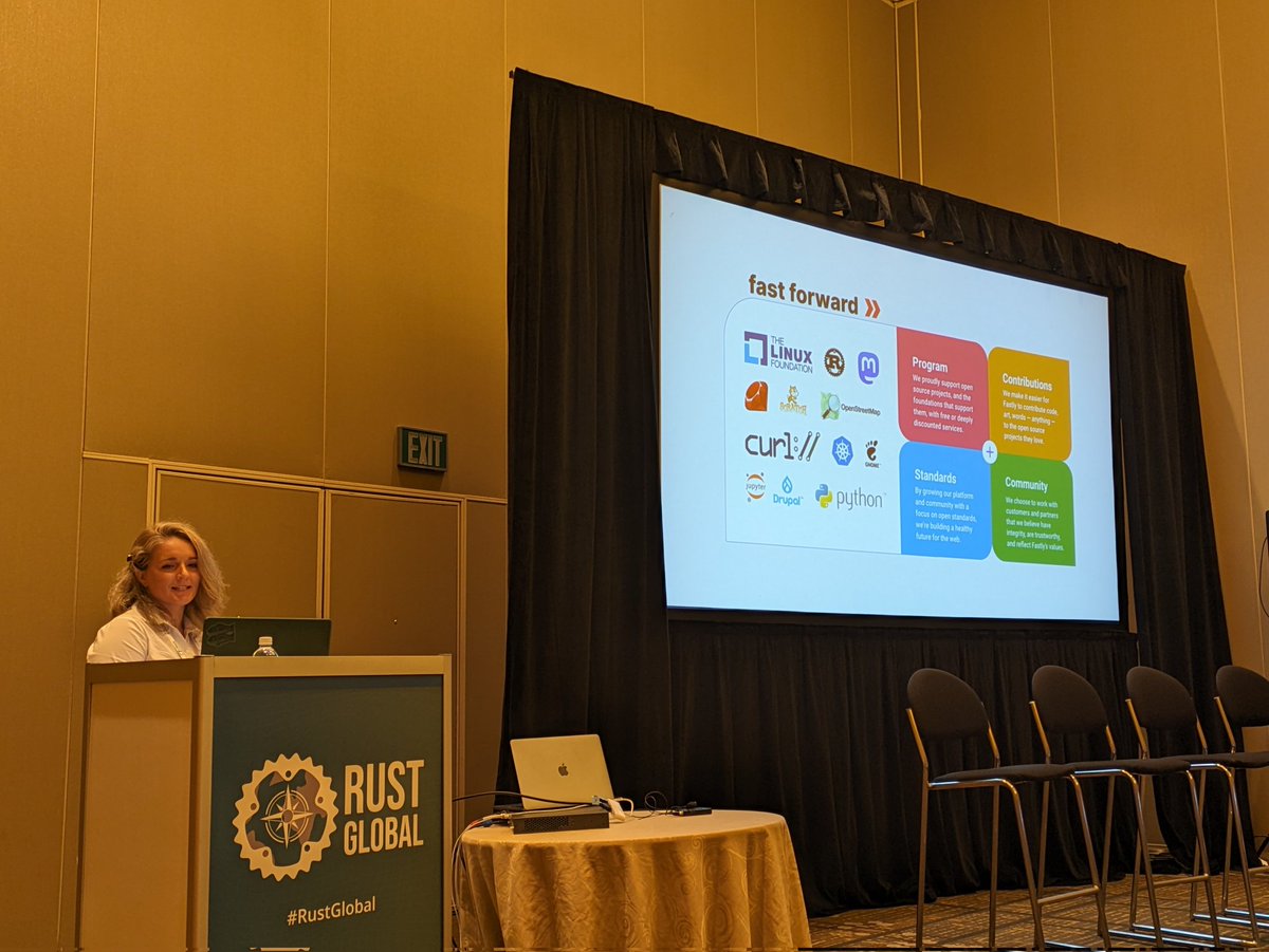 Dr Rebecca Rumbul (@rebeccarumbul) on Twitter photo Fastly <a href="/FastlyDevs/">Fastly Devs</a> provide so much support to the #Rust ecosystem and <a href="/rust_foundation/">Rust Foundation</a>, it's great to have Hannah Aubry speaking here at #RustGlobal + #WasmCon Fastly <a href="/FastlyDevs/">Fastly Devs</a> provide so much support to the #Rust ecosystem and <a href="/rust_foundation/">Rust Foundation</a>, it's great to have Hannah Aubry speaking here at #RustGlobal + #WasmCon