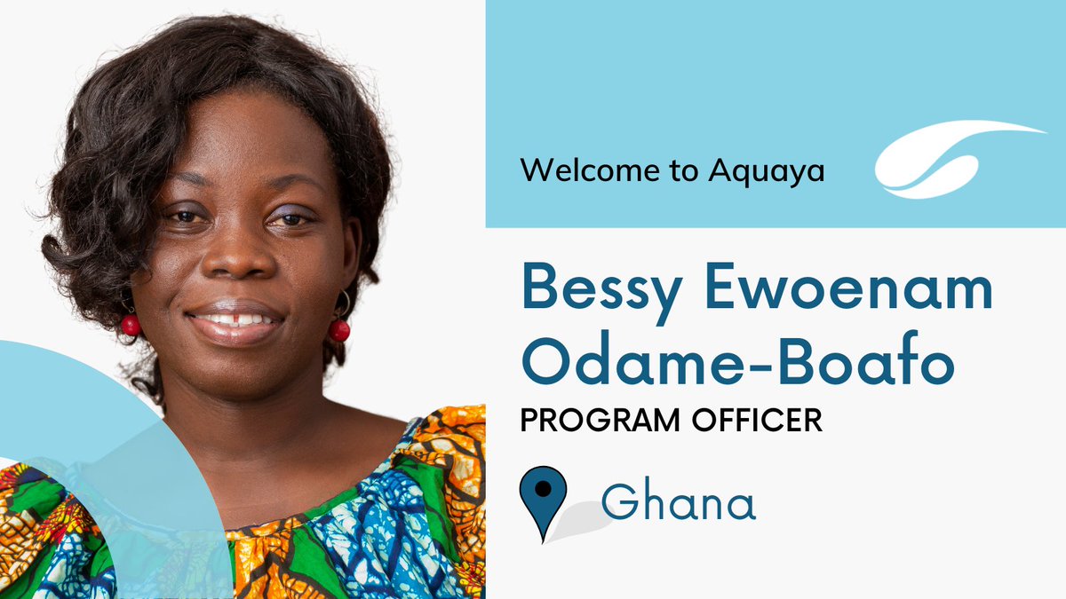 Aquaya's tweet photo. Introducing our latest addition to the team, Bessy Ewoenam Odame-Boafo! Bessy joins us as a Program Officer based in Tamale, Ghana, and we're delighted to have her on board to support the #URBANWASH #Ghana buy-in study.

👤:https://t.co/79VnUHZcmT

#Aquayan #Team https://t.co/fKAdpbDmkR