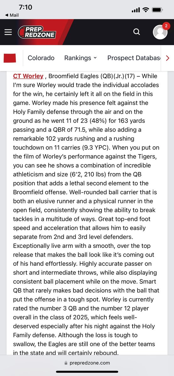 Thank you <a href="/PrepRedzoneCO/">Prep Redzone Colorado</a> for the write up. <a href="/BroomfieldFtbl/">Broomfield Eagles Football</a> <a href="/QBHitList/">QBHitList.com</a> <a href="/CoachOBrien/">Robert O'Brien</a>