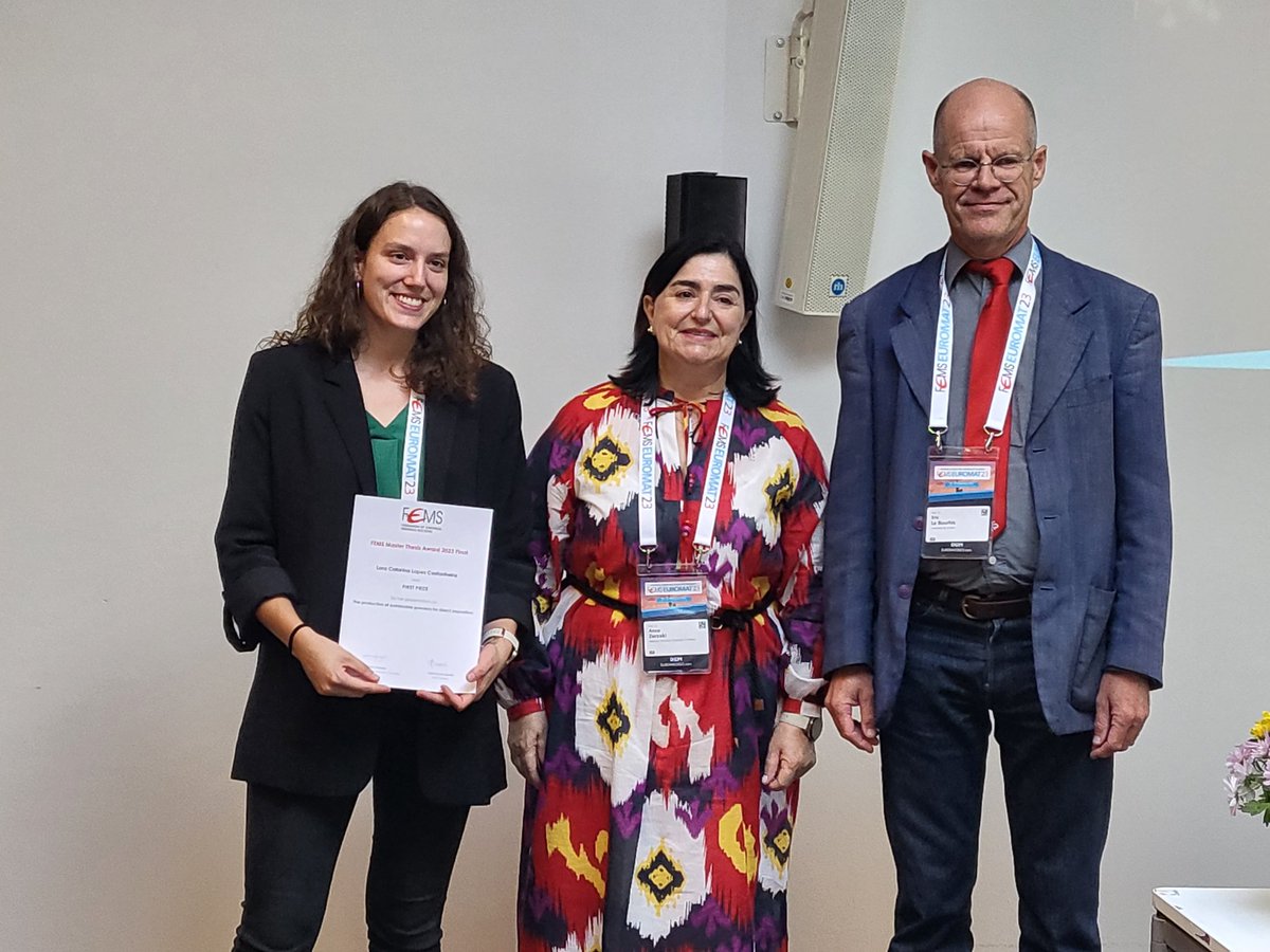 FEMS_EU's tweet photo. 🥇Congratulations to the 2023 FEMS Master Thesis Award winner, Lara Catarina Lopes Castanheira @spmateriais !!!
#EM23 #FEMSEUROMAT #EUROMAT https://t.co/S2O1gvTrqG