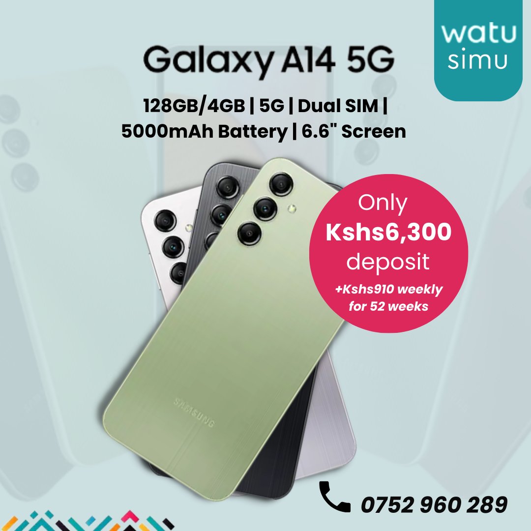 Level up into your new tech era📱, with our new Samsung Smartphones, exclusively available at Watu Simu.

Call /Whatsap/ SMS/: +254752960289 / 0110656650.

#watusimu #LipaMdogoMdogo #Lipapolepole #samsungkenya #GalaxyA14 #GalaxyA145G #GalaxyA14LTE  #GalaxyA34 #GalaxyA345G