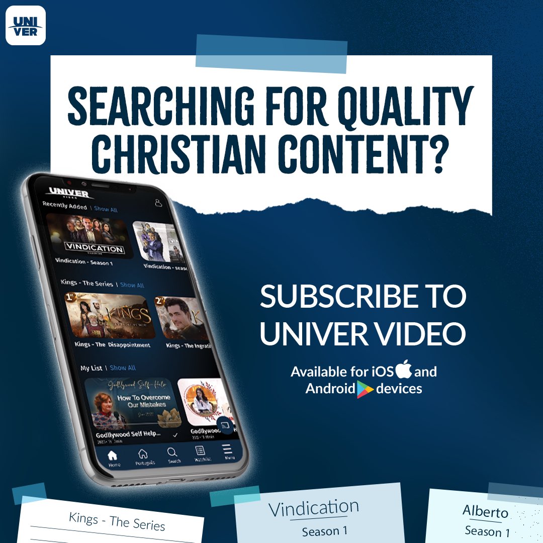 UCKGSA's tweet photo. Enjoy a great selection of uplifting Christian content on the Univer Video App. 

#univer #content #tv #christiancontent #positivecontent #christianmovies #christianseries #thingstowatch https://t.co/I9wDy4KfUQ