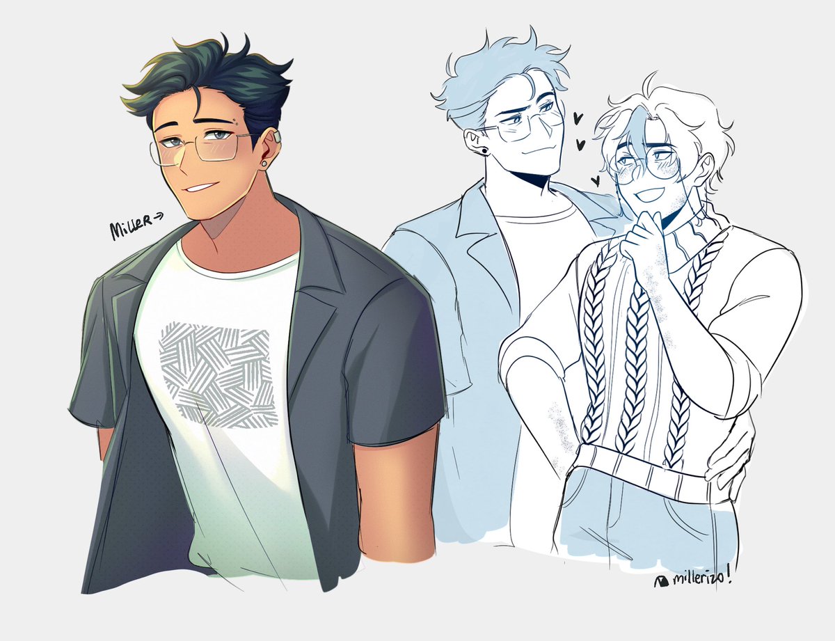 _millerizo's tweet photo. I finALLY DREW MAH MC for #ProjectBlueVN !!! ππππ yes he is taller than Asher bc I said so https://t.co/48fvDaSF4u