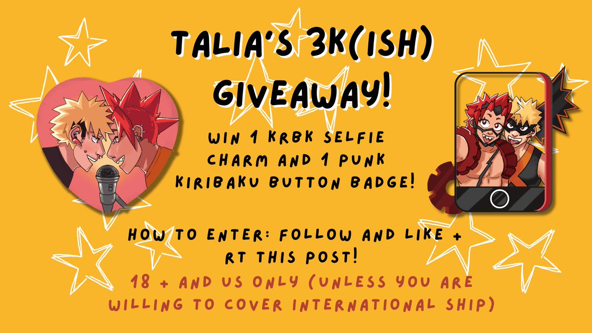 taliam4rt's tweet photo. 3K-ISH GIVEAWAY!! Win some cute KRBK merch! All you have to do is follow me, like and RT this post!! 😙😙😙 winner will be chosen Sept. 30!! https://t.co/bNZwvr7wbf