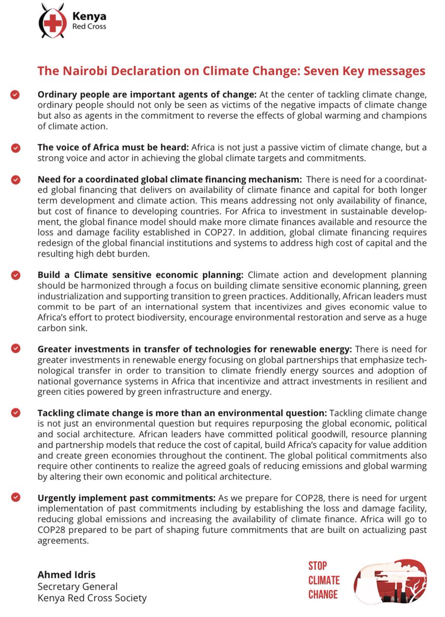 THE NAIROBI DECLARATION ON CLIMATE CHANGE

A simplified to a complex issue......
👇

#ACS2023 
#AfricaClimateSummit2023