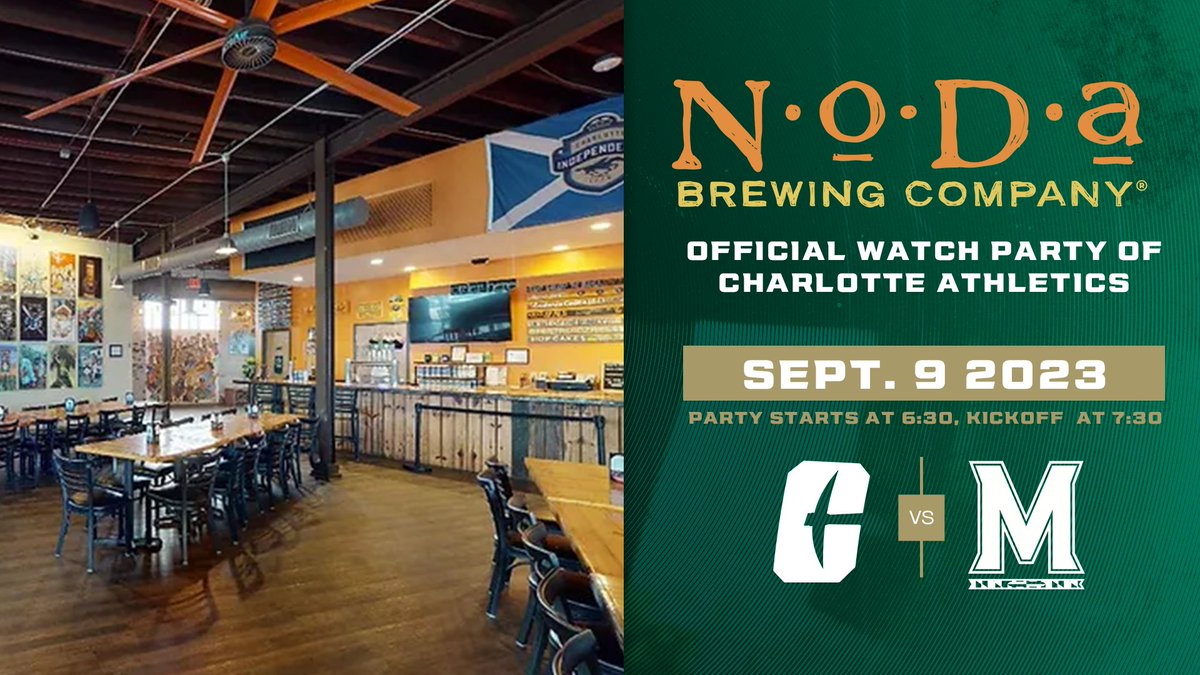 Don’t miss a moment of @CharlotteFTBL 🏈 Join us at @NoDaBrewing for the Official Watch Party when we take on Maryland this Saturday! Watch Party: 6:30pm Kick-Off: 7:30pm To register: tinyurl.com/CLTFBMarylandW… See you there! ⛏️