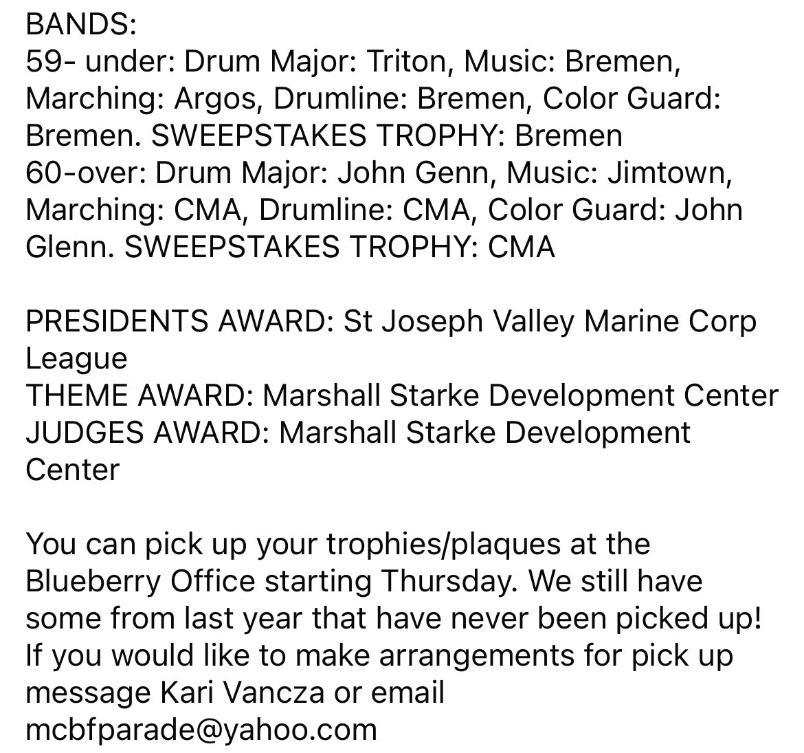 2023 Marshall County Blueberry Festival Parade Results 🥇🥁🎺