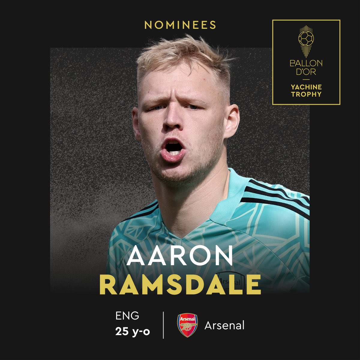 afcstuff's tweet photo. 🚨 Arsenal goalkeeper Aaron Ramsdale has been nominated among the 10-man shortlist for the 2023 Yashin Trophy. 🧤

Congratulations @AaronRamsdale98! ❤️ #afc https://t.co/E8oPEv6HzK