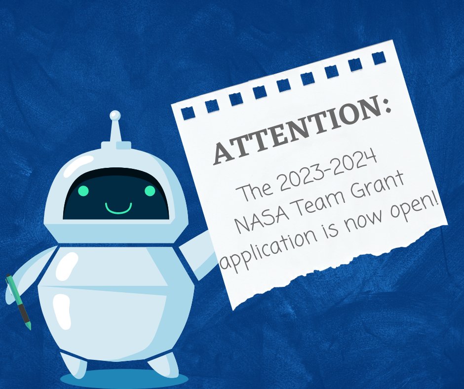 Attention US-based FIRST Robotics Competition teams: the 2023-2024 NASA Team Grant application is now open! Check out the eligibility requirements and apply here before the deadline on September 30, 2023: hubs.ly/Q021gSN40