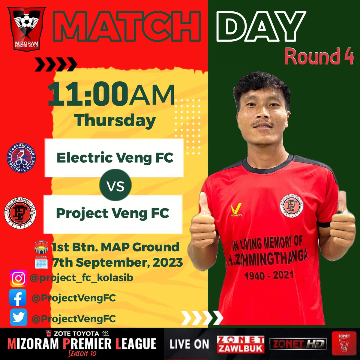 ProjectVengFC's tweet photo. Match day ahead, are you ready!?
@MizoramFootball @Zonetmpl #ZoteToyota #Zonet https://t.co/8tO6IuROj3
