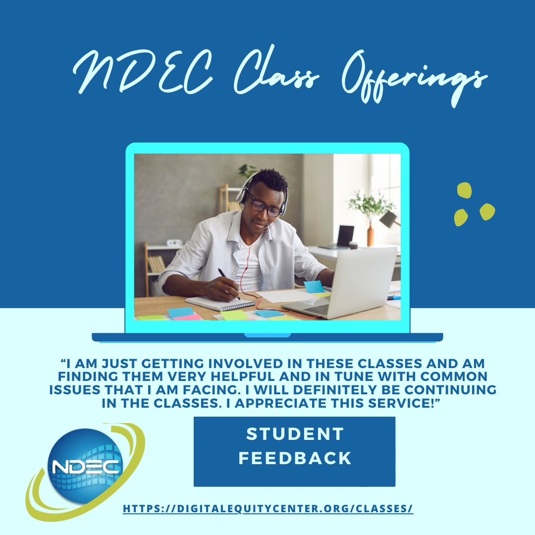 The National Digital Equity Center provides digital skills training through 40+ classes organized around three curricula: Work &amp; Business, For Home &amp; Education, Aging Well With Technology. @susancorbett, <a href="/AARPMaine/">AARP Maine</a>, <a href="/MEBroadband/">Maine Broadband Coalition</a>, #digitalequity, digitalequitycenter.org/classes/