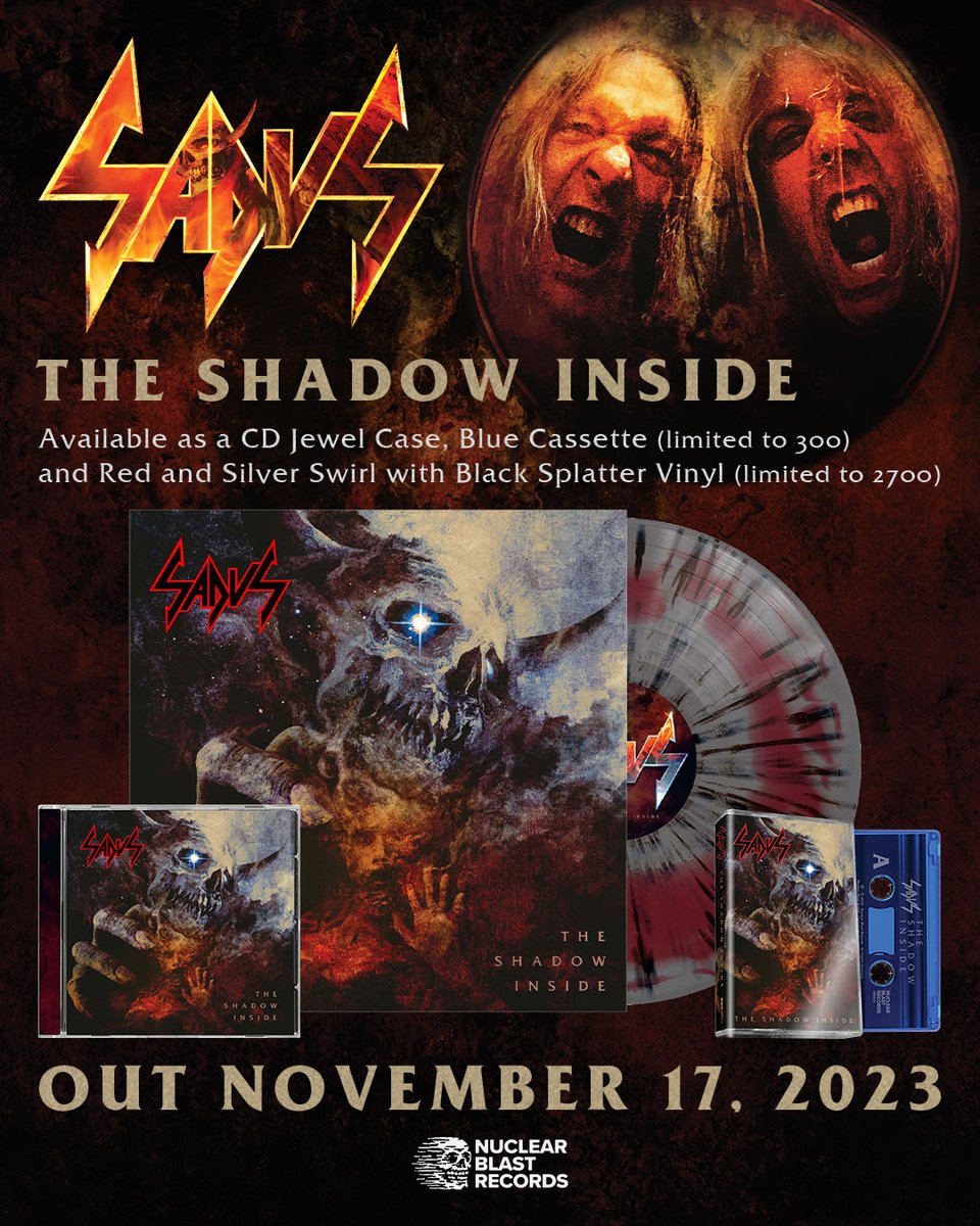 We've got a CD Jewel Case, Blue Cassette, and Red/Silver Swirl with Black Splatter Vinyl that's available for pre-order now. Take your pick.🤘bfan.link/tsisadus