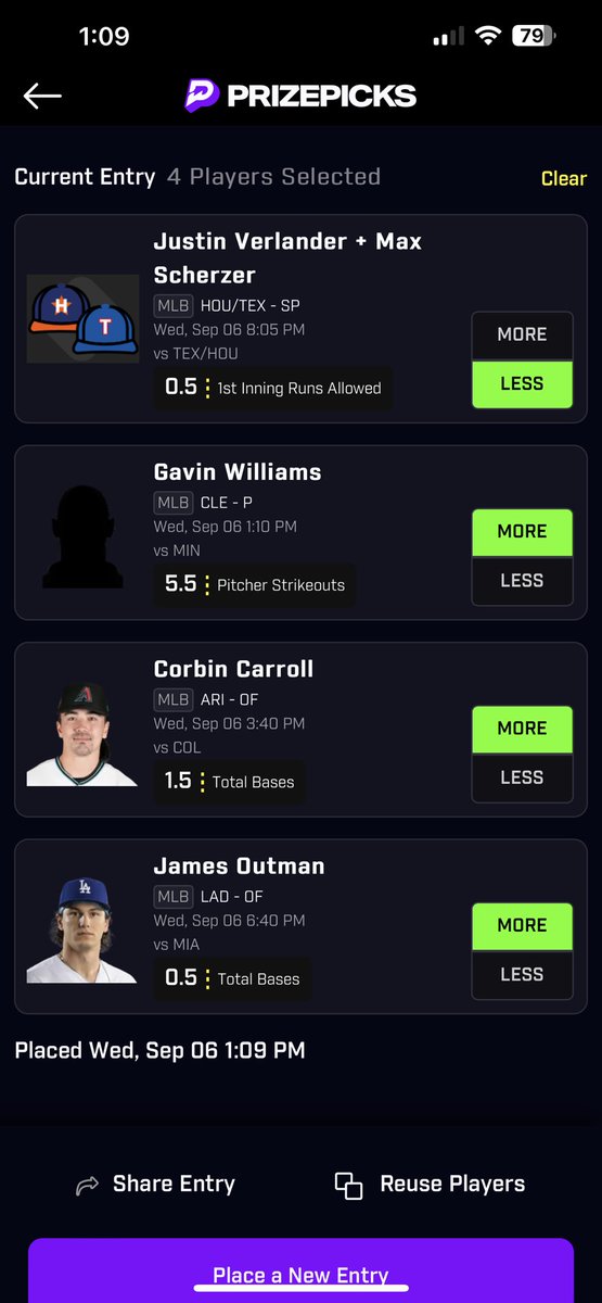 Our MLB slate for Wednesday 9/6

Like for good luck!!!

#prizepicklocks #PrizePicks #sportsbets #MLB #X
