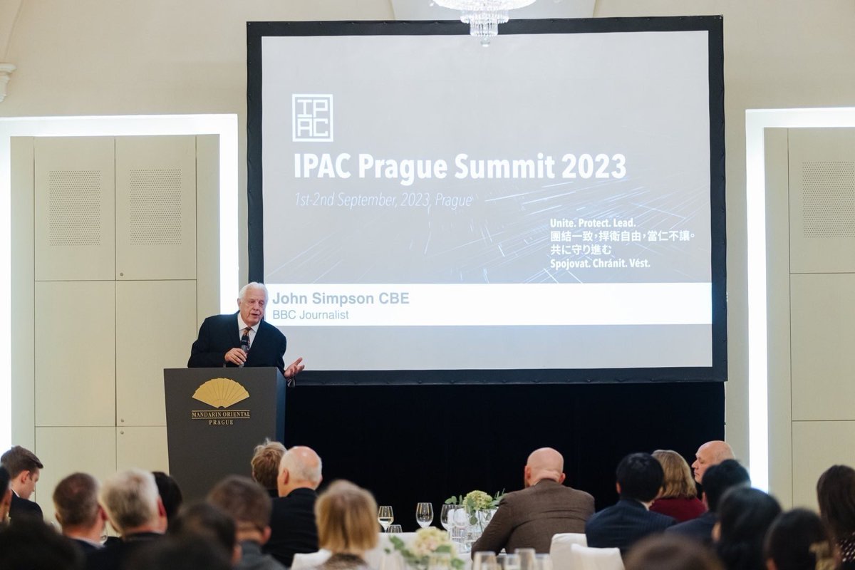 Speaking about his experience of meeting Jimmy Lai in 2014, <a href="/JohnSimpsonNews/">John Simpson</a> said: ‘He knew even then something unpleasant was going to happen to him, he just didn't know when.' He described him as 'a joyful and happy person’ <a href="/ipacglobal/">Inter-Parliamentary Alliance on China (IPAC)</a> #IPACPrague2023