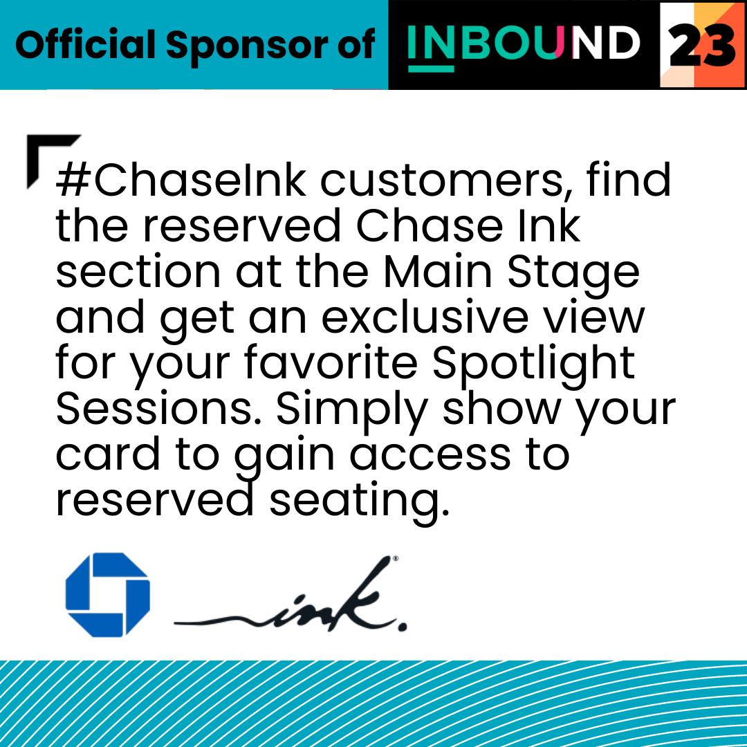 unboundevent's tweet photo. #ChaseInk customers, simply show your card to gain access to reserved seating at Spotlight sessions. https://t.co/VM1xqiGtdy