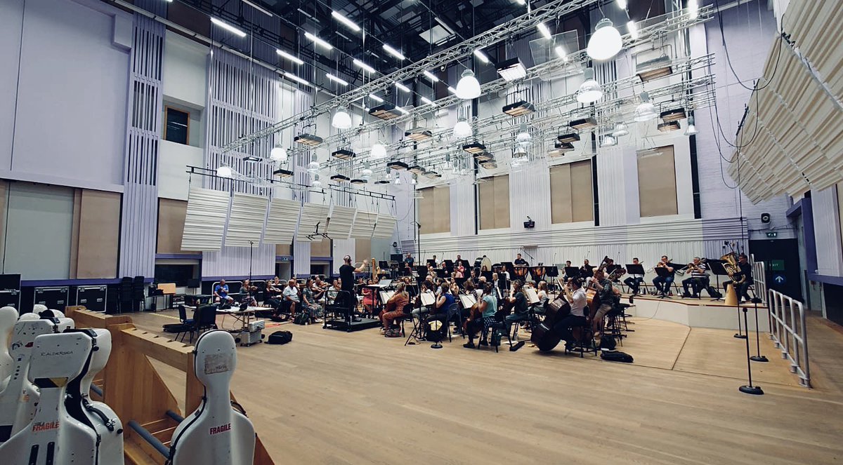 conductorben's tweet photo. An excellent two days with the mighty @BBCPhilharmonic recording 96 (!) gorgeous cues by @stefanocabrera. We can’t tell you what it’s for quite yet, but it’ll be hitting your screens in December. https://t.co/7OQKlqMmW0