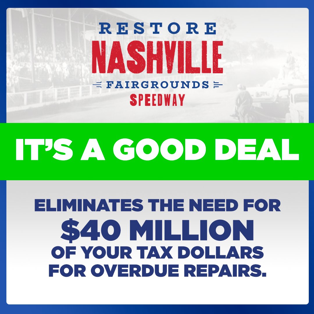 RestoreNFS's tweet image. NO NEW TAXES.

It&apos;s a good deal.

Write a letter today: …storenashvillefairgroundsspeedway.com/support/