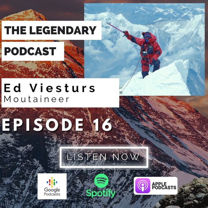 On the new Legendary Podcast Dylan Taylor talks with #mountaineer Ed Viesturs about summiting all 14 of Earth’s 8000-meter peaks, surviving an avalanche on K2, & the bravery to turn around when the mountain tells you to. Oh yes #HappyBirthday @eviesturs ! spoti.fi/44fII6K