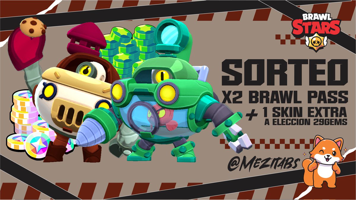 𝙎𝙊𝙍𝙏𝙀𝙊 𝘽𝙧𝙖𝙬𝙡 𝙋𝙖𝙨𝙨 𝙭2 🎁📢

𝙍𝙀𝙌𝙐𝙄𝙎𝙄𝙏𝙊𝙎:
- Seguir @Mezitabs 
- RT + MG 🔁❤️
- Mencionar a 2 amigos 👥
- Seguirme en Tiktok Doble Chance✨ tiktok.com/@mezitabs

𝙁𝙄𝙉𝘼𝙇𝙄𝙕𝘼: Lunes 11/09
Buena suerte 🍀 #BrawlStars