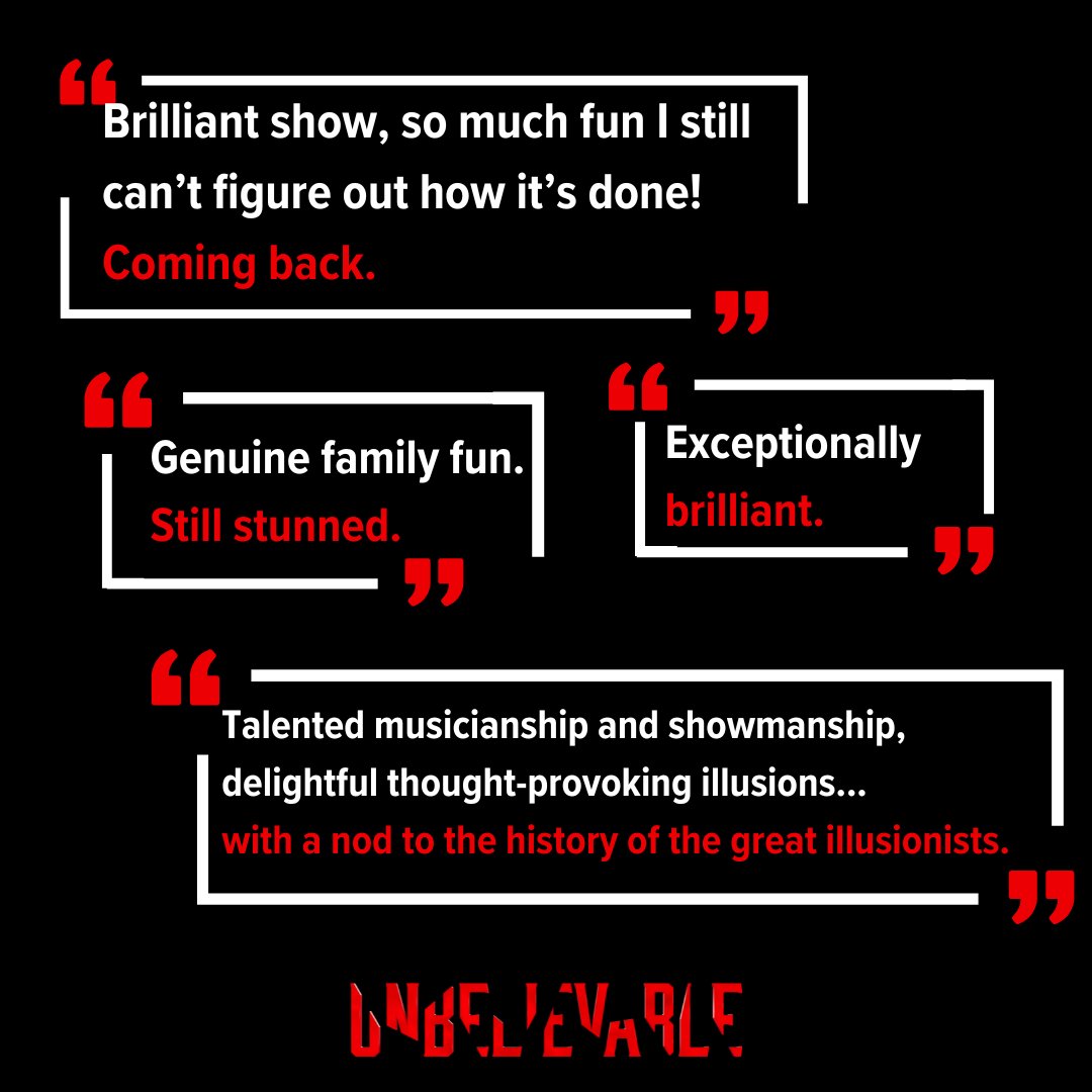 We have absolutely loved our audiences, it seems like the feeling is mutual!✨

#unbelievableldn #audience #applause #theatrelove #londontheatre #colchestertheatre #manchestertheatre #derrenbrown