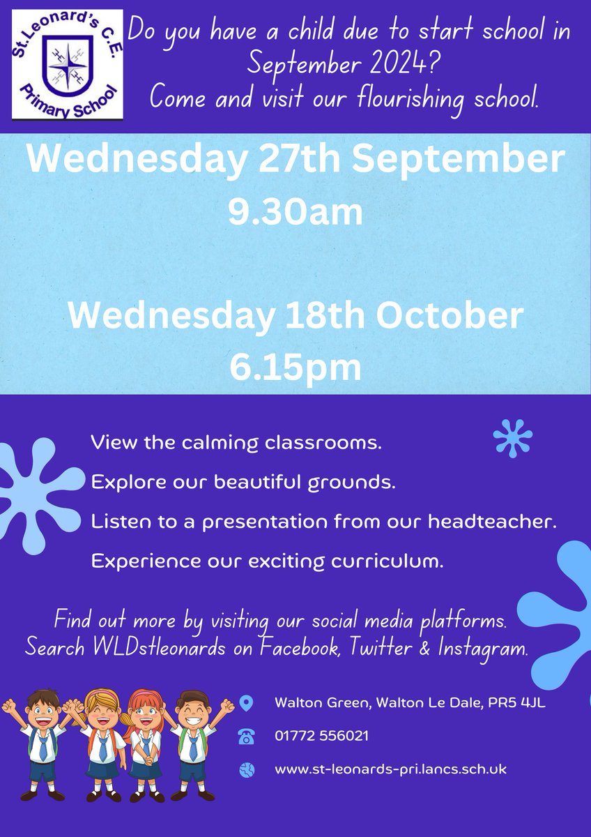 Do you have a child starting school in September 2024? Come and visit our school.
Please share with any prospective parents.