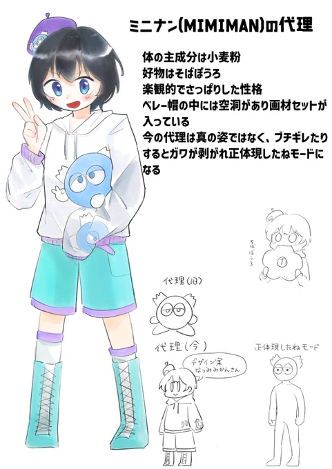 投稿が遅れましたが新しい代理の立ち絵と設定です! 