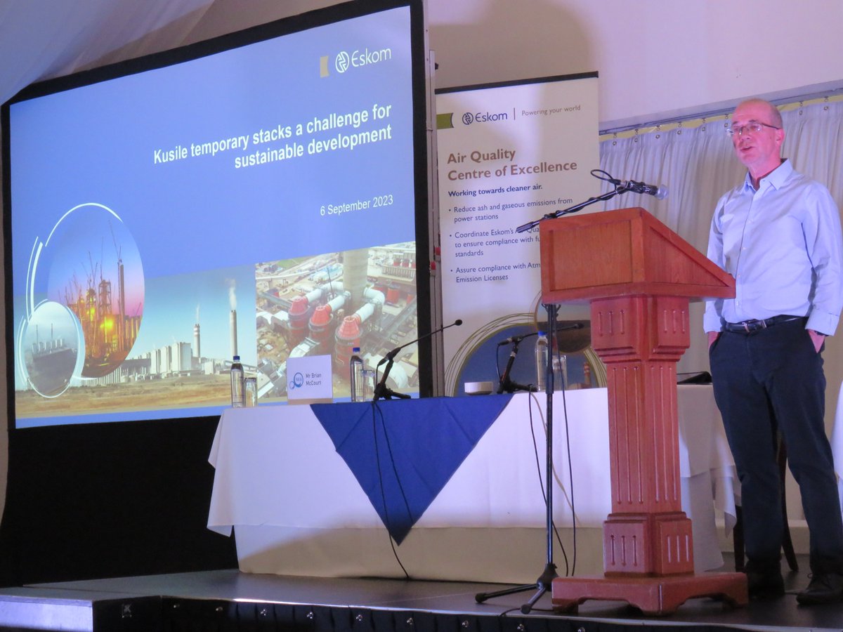 NACA_Conference's tweet photo. Mr Brian McCourt from @Eskom_SA giving a technical session on "The Kusile temporary stacks - a sustainable development solution?" - Challenges of implementing change...
#NACA2023 #CollaboratingForCleanAir #AirPollution #ClimateChange #CleanAir https://t.co/Y6iiMFRbpx