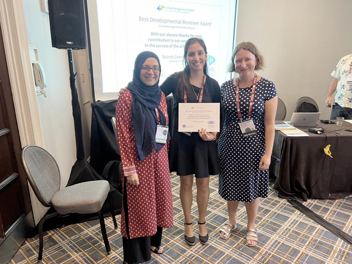 Dr Belinda Zakrzewska (Lecturer in Marketing at the Business School) has recently won two awards in the Critical Management Studies (CMS) category at The Academy of Management conference in Boston. Read the full article: sussex.ac.uk/business-schoo… #CMS #Marketing #Development