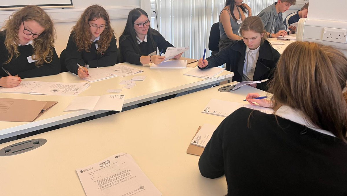 Day 1 at the Quantum Technology School <a href="/UoG/">s</a>. The girls saw first hand, the brand new quantum computers, deciphered codes using various keys and learned about the benefits of polarisation using their own lasers!