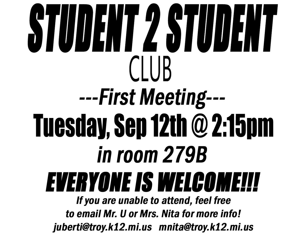 First S2S meeting is next Tuesday!
