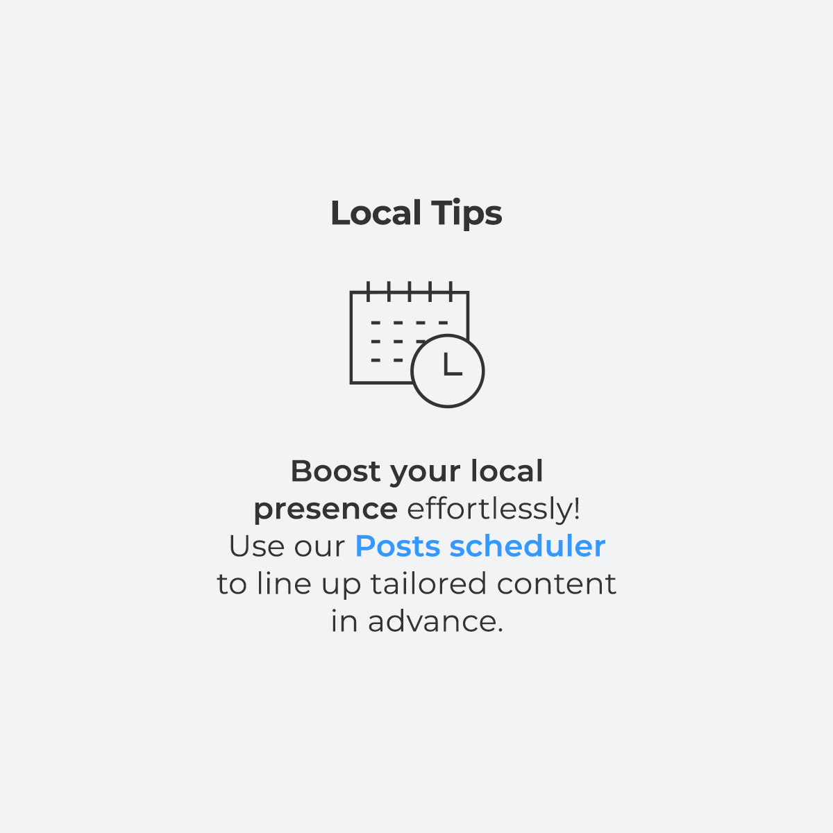pinmeto's tweet photo. Local Tip: Boost your local presence effortlessly! Use our Posts scheduler to line up tailored content in advance. Stay connected with your community for meaningful engagement. 🗓️

#localseo #localmarketing #marketing #seo #localsearch https://t.co/OcbZwRllHp