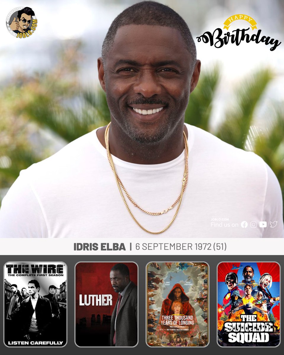 joblocom's tweet photo. Happy birthday to Idris Elba, who turns 51 today! 🎂

🎥 #JoBloMovies #IdrisElba #Luther #ThreeThousandYearsofLonging https://t.co/Qq9iwixbBV