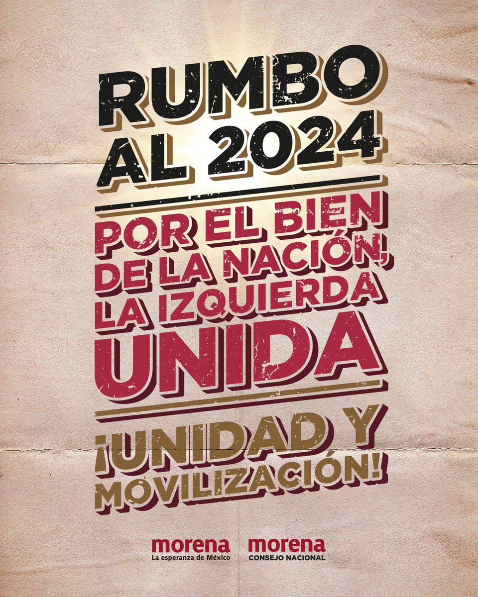 PartidoMorenaMx's tweet photo. Tenemos claro que en este histórico proceso que vive nuestro movimiento, lo más importante no es la persona, sino la continuidad de un proyecto que se ha consolidado con con ideales de diversas épocas y latitudes.

Por el bien de nuestra gente, la izquierda seguirá caminando en unidad.