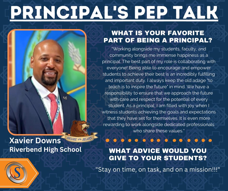 Principal's Pep Talk Xavier Downs Riverbend High School #wearespotsy