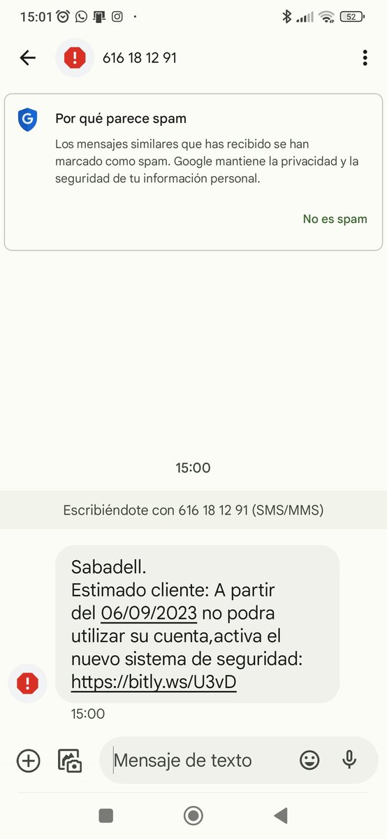 sanchocono's tweet photo. A ver, que yo no tengo cuenta en el @BancSabadell, pero habrá sí y reciba esto y caiga... 
Ahí lo dejo por si es de ayuda para emprender algún tipo de acción. https://t.co/nVtqba4S5I