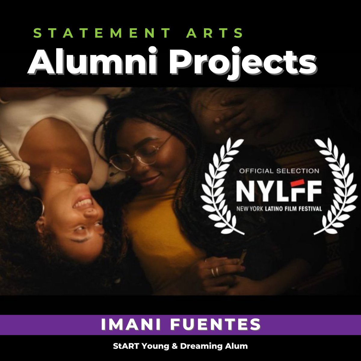 StatementArts's tweet image. Congratulations to alumna Imani Fuentes for her #filmfestival premiere at the incredible @NYLFF 2023!

Watch our interview with Imani to listen to her journey from StART Dreaming College Readiness to attending NYU to making the film, &quot;City of Dreamz&quot; (youtu.be/m7KkLGV7LnA?fe…) 🎬