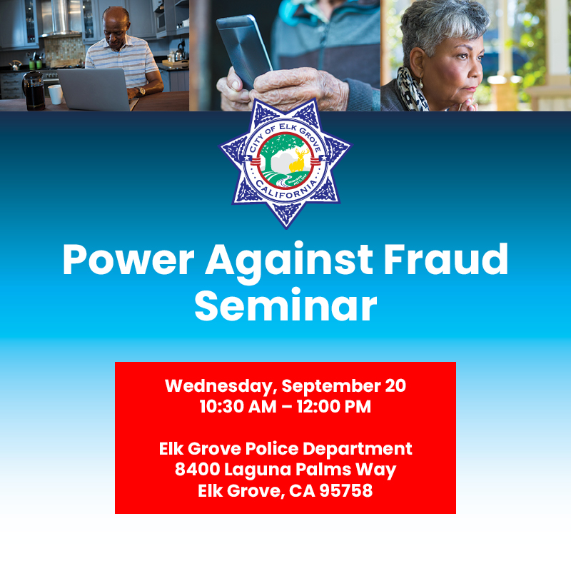 We want our community, especially our senior community, to be prepared for potential fraud and economic crimes. Older adults are increasingly seen as easy targets of crimes such as identity theft, telemarketing and internet fraud, and impersonation scams.

At this all-new fraud