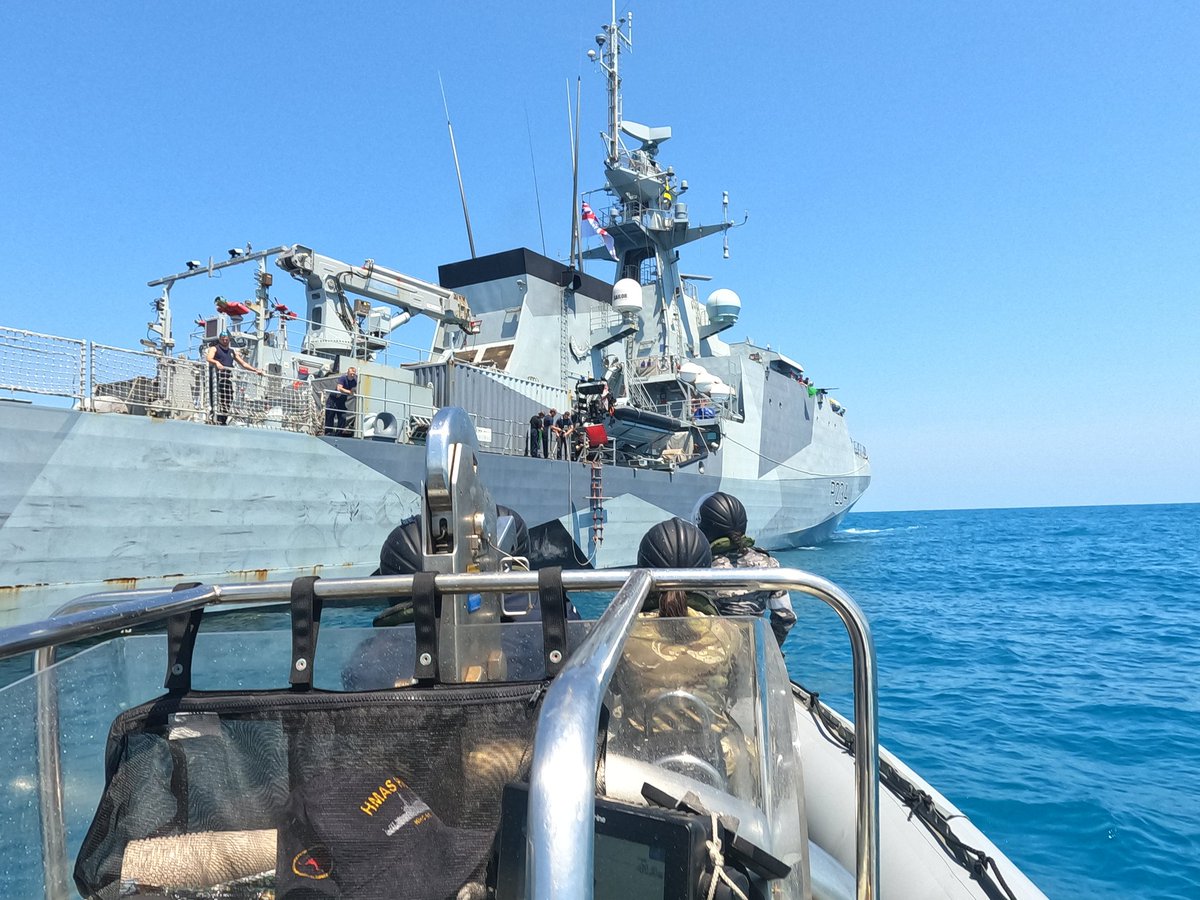 Exercising with HMAS Childers this week has provided us with a great opportunity to train alongside our friends from @Australian_Navy . We conducted navigational training, a Gunnery exercise, comms serials, and exchanged personnel for cross-pollination!! 🇦🇺🤝🇬🇧