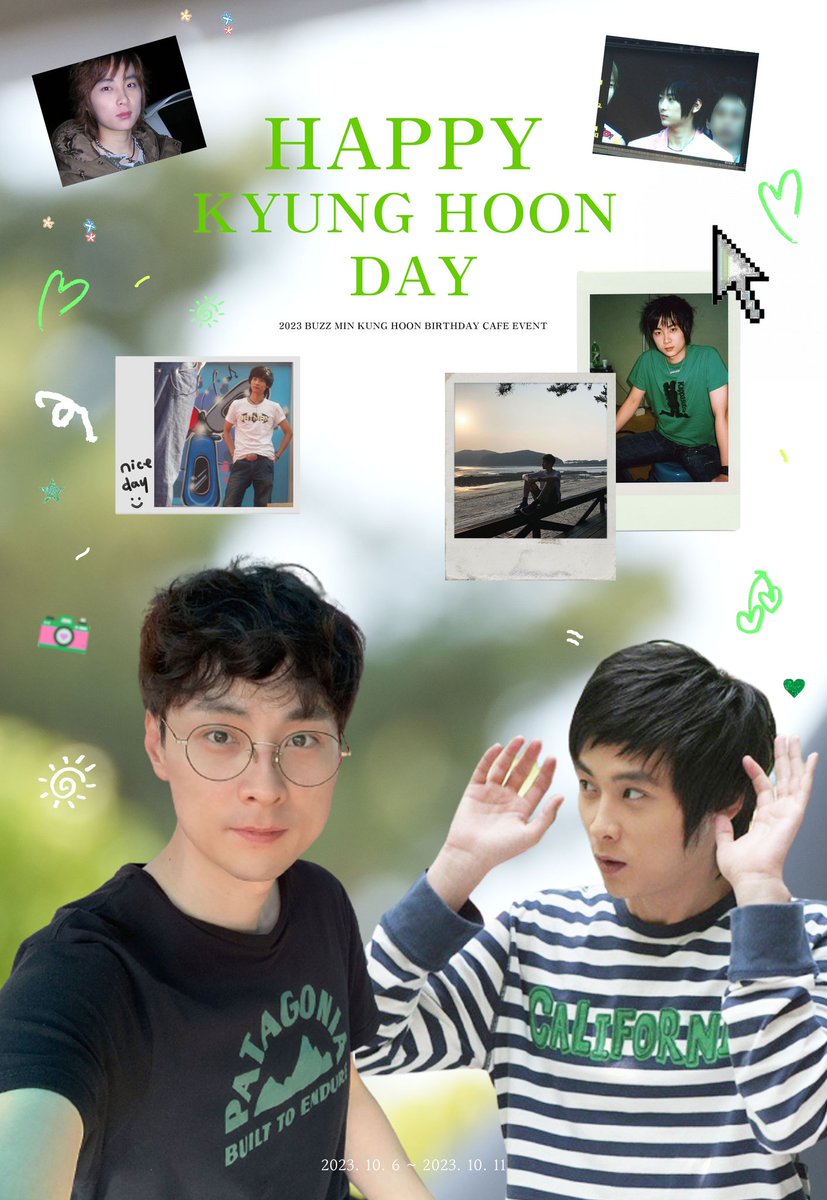 bobae_1006's tweet photo. ʜᴀᴀᴘʏ ᴋʏᴜɴɢ ʜᴏᴏɴ ᴅᴀʏ 

버즈 보컬 경훈이의 생일과 데뷔 20주년을
기념해 카페 이벤트를 진행합니다.ᐟ
많이 방문하셔서 함께 축하해 주세요💚

🌳 디어트리카페
🌳 23.10.06 ~ 23.10.11

✔ #RT 추첨 특전 증정
✔ 자세한 사항 이미지 및 추�� 공지 참조

#경훈이의_비망록
#HAPPY_KH_DAY https://t.co/IQVVL4BQNZ