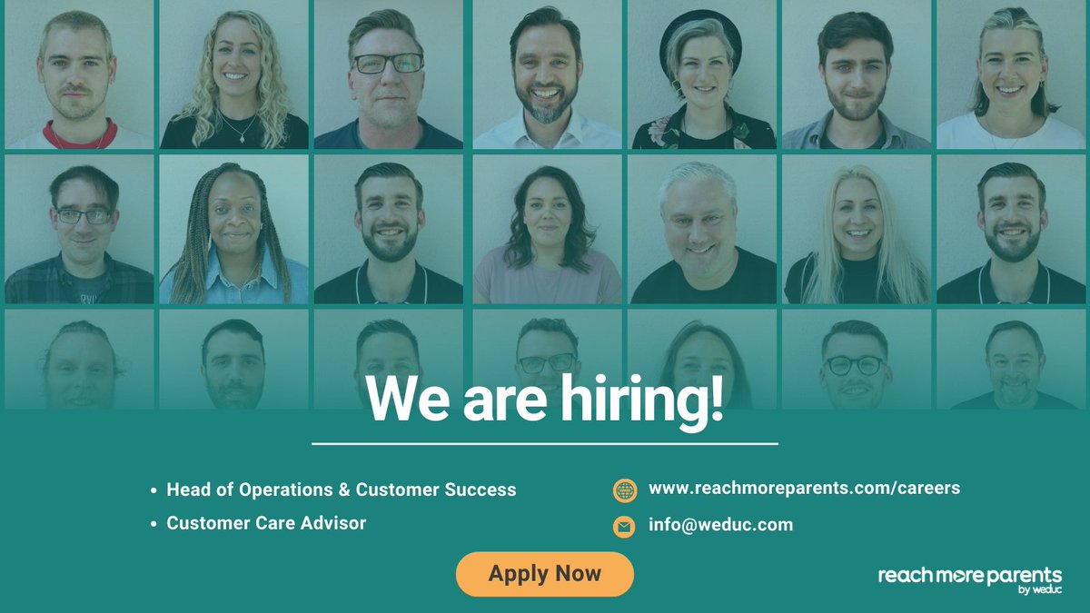 We are hiring! 📣 Are you ready to embark on an incredible journey with Weduc? We're thrilled to announce that we're expanding our team and looking for exceptional individuals like YOU! 🎉 💼 Check out our exciting career opportunities: eu1.hubs.ly/H05b3h80 #hiring #careers