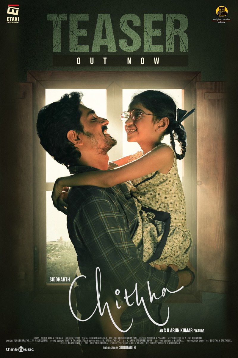 bash_flix's tweet photo. #CHITHHA Teaser is here. An emotional edge-of-the-seat thriller coming to theatres on September 28.

Featuring #Siddharth in a never before seen avatar. 

https://t.co/foW5Sw16iq

A film by SU Arunkumar https://t.co/EbwivcSpyB